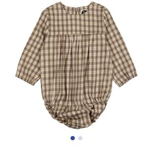 Brown Plaid Baby Romper